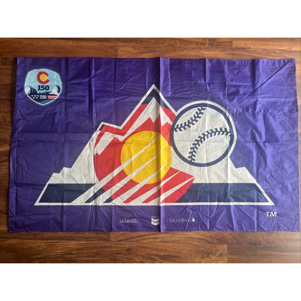 Colorado Rockies Wearable Flag Colorado 150 Years Tallgrass Chevron Purple